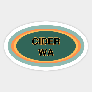 Cider Washington! Gold, Orange and Evergreen Style Sticker